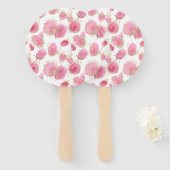 Éventail Roses roses (Devant et derrière)