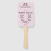 Éventail Roses roses parfumées, programme de mariage (Dos)