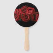 Éventail Roses rouges Blanc noir Elégance intemporelle (Dos)