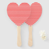 Éventail Rosy Rouge et blanc Simple Horizontal strié (Devant et derrière)