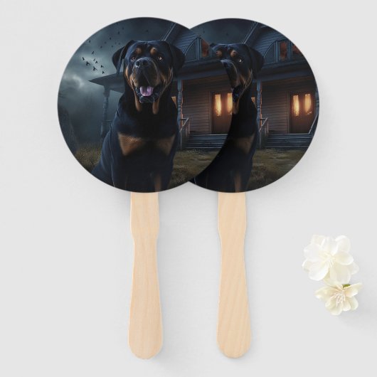 Éventail Rottweiler Halloween Épouvantable (Devant et derrière)
