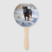 Éventail Rottweiler Qu'il neige Noël (Devant)