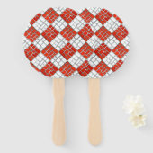 ÉVENTAIL ROUGE CHECK MOSAIC (Devant et derrière)