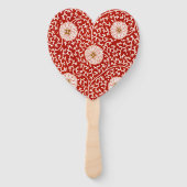 Éventail Rouge Floral Vibrant Ornate Classé Motif (Devant)