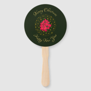 Éventail Rouge Poinsettia Plante sur parties scintillant ét