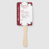 Éventail Rouge Rose Floral thème Mariage (Devant)