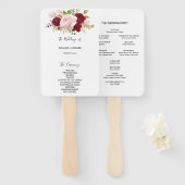 Éventail Rouge Tropical et Mariage romantique (Devant et derrière)