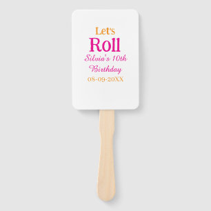 Éventail Roulons heureux 10e anniversaire ajouter nom retro