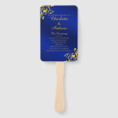 Éventail Royal Blue and Gold Wedding Program (Devant)