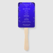 Éventail Royal Blue Elegance Wedding Program (Dos)