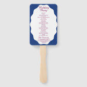 Éventail Royal Blue Peacock Wedding Program Set of Fans (Dos)