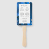 Éventail Royal Blue Silver Agate Programme de mariage (Dos)