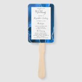 Éventail Royal Blue Silver Agate Programme de mariage (Devant)