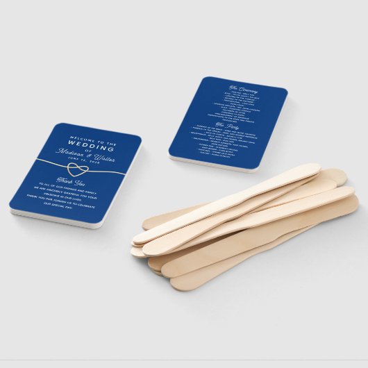 Éventail Royal Blue Wedding Program (Non-assemblé)