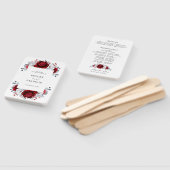 Éventail Royal Rouge Blanc argent métal Mariage floral (Non-assemblé)