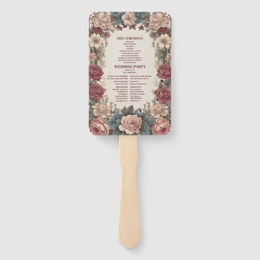 Éventail Royal Victorian Whimsical Floral Mariage (Dos)