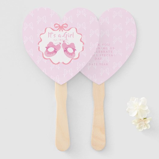 Éventail Ruban de Bow C'est une fille (Devant et derrière)