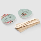 Éventail Ruban d'or et bouquets Fuchsia Protea (Non-assemblé)