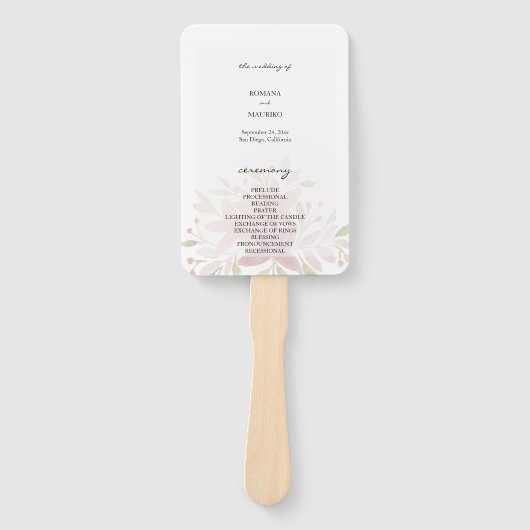 Éventail Russe Boho Fleur sauvage Watercolor Programme (Devant)