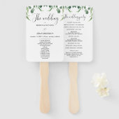 Éventail Russe Eucalyptus Feuille programme de cérémonie ma (Devant et derrière)