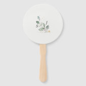 Éventail Russe Eucalyptus Gold Calligraphie Mariage Main F (Dos)
