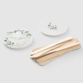 Éventail Russe Eucalyptus Gold Calligraphie Mariage Main F (Non-assemblé)