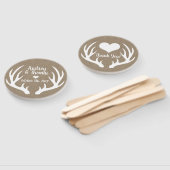 Éventail Russe Faux Burlap & White Deer Antler Mariage (Non-assemblé)