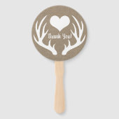 Éventail Russe Faux Burlap & White Deer Antler Mariage (Dos)