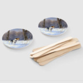 Éventail Russell Terrier Laisser neiger Noël (Non-assemblé)