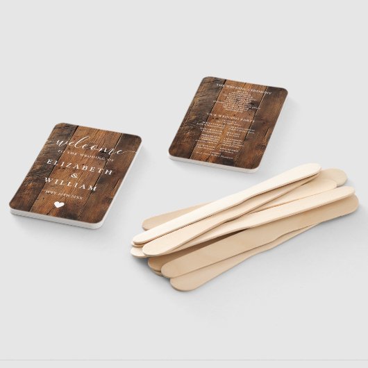 Éventail Rustic Barn Wood Boho Programme de mariage (Non-assemblé)