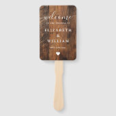 Éventail Rustic Barn Wood Boho Programme de mariage (Devant)