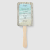 Éventail Rustic Beach String Lights Ocean Wedding Programme (Dos)