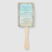 Éventail Rustic Beach String Lights Ocean Wedding Programme (Devant)