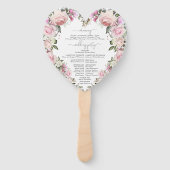 Éventail Rustic Blush Rose Rose Floral Programme de mariage (Dos)