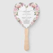 Éventail Rustic Blush Rose Rose Floral Programme de mariage (Devant)
