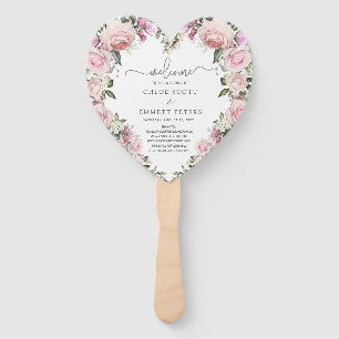 Éventail Rustic Blush Rose Rose Floral Programme de mariage