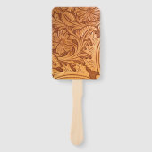 Éventail Rustic brown cowboy fashion western leather (Devant)