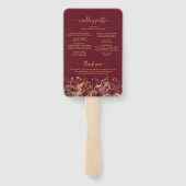 Éventail Rustic Burgundy Boho Wildflowers Wedding Program (Dos)