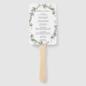 Éventail Rustic Chic Green Programme de mariage de germes (Dos)