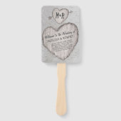Éventail Rustic Country Bark Birch Programme de mariage des (Devant)