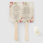 Éventail Rustic Country Floral Lace Burlap Programme de mar (Devant et derrière)