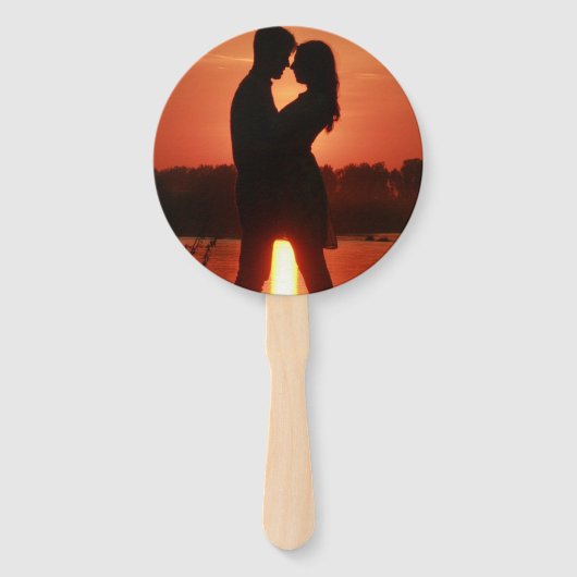 Éventail Rustic Country Invité Favoriser Mariage Fan | (Dos)