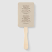 Éventail Rustic Country Wood Design Programme de mariage (Dos)