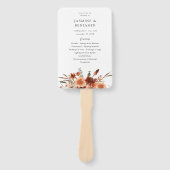 Éventail Rustic Earth & Champagne Florals Programme de mari (Devant)