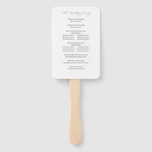 Éventail Rustic Earth & Champagne Florals Programme de mari (Dos)