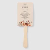Éventail Rustic Earth & Champagne Florals Programme de mari (Devant)