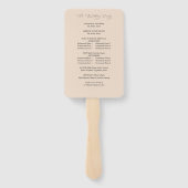 Éventail Rustic Earth & Champagne Florals Programme de mari (Dos)