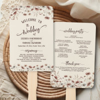 Rustic Earthtone Boho Programme de mariage Fleur s