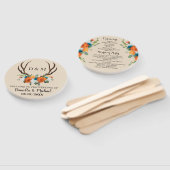 Éventail Rustic Floral Antlers Programme de cérémonie Maria (Non-assemblé)