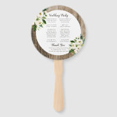 Éventail Rustic Floral Barn Wood Mariage programme de cérém (Dos)